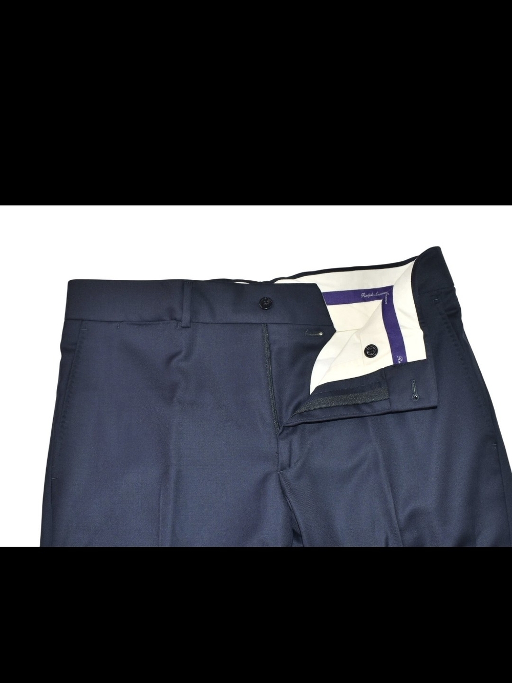 Ralph Lauren Purple Label Mens Dress Pants Trousers 100% Wool Navy Blue Sz US 34